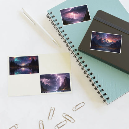 Mystical Stormy Landscape Sticker Sheets Nature Art Stickers Fantasy Wall Decor Gift for Art Lovers Scrapbooking