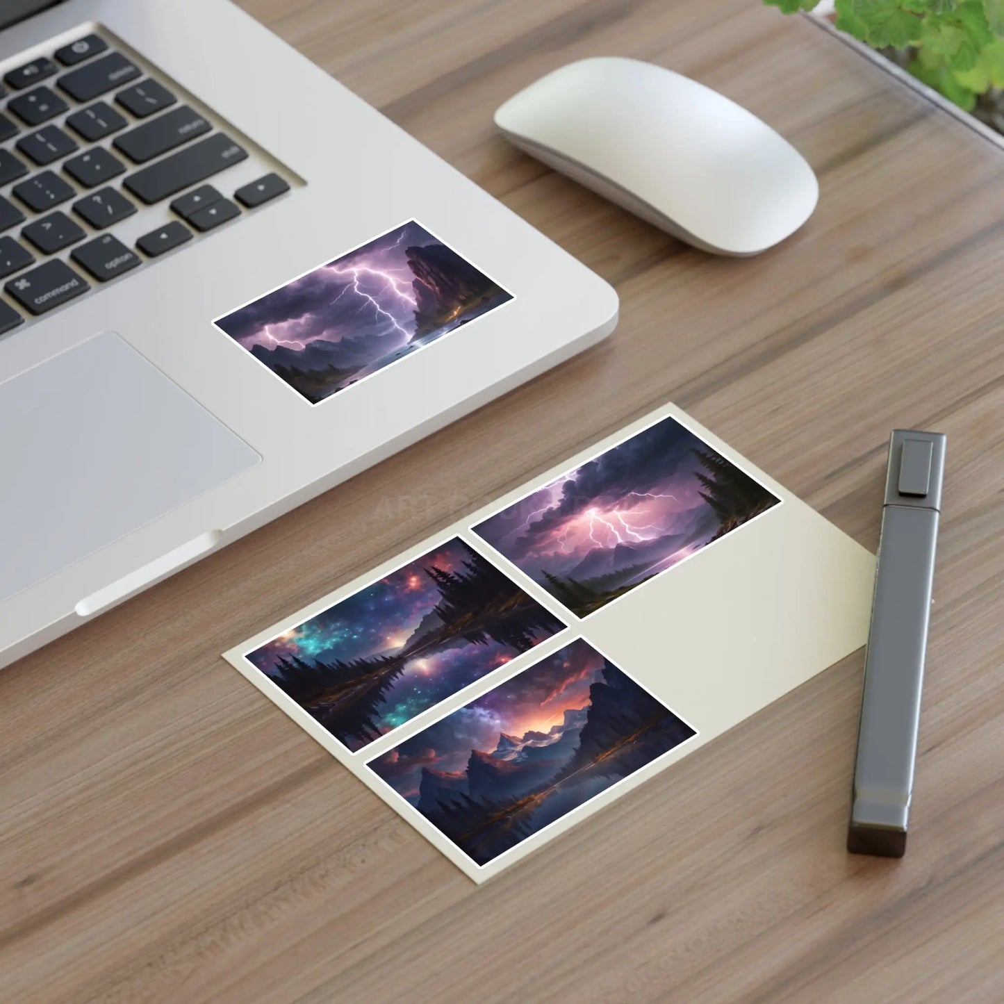 Mystical Stormy Landscape Sticker Sheets Nature Art Stickers Fantasy Wall Decor Gift for Art Lovers Scrapbooking