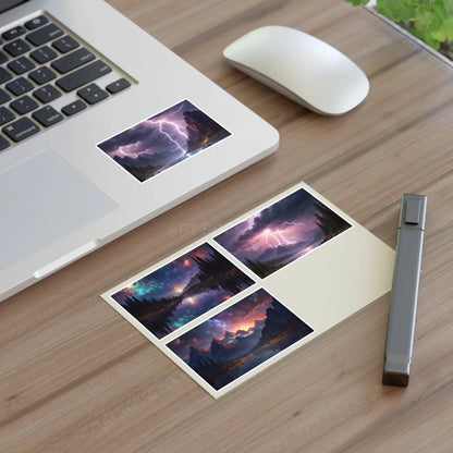 Mystical Stormy Landscape Sticker Sheets Nature Art Stickers Fantasy Wall Decor Gift for Art Lovers Scrapbooking