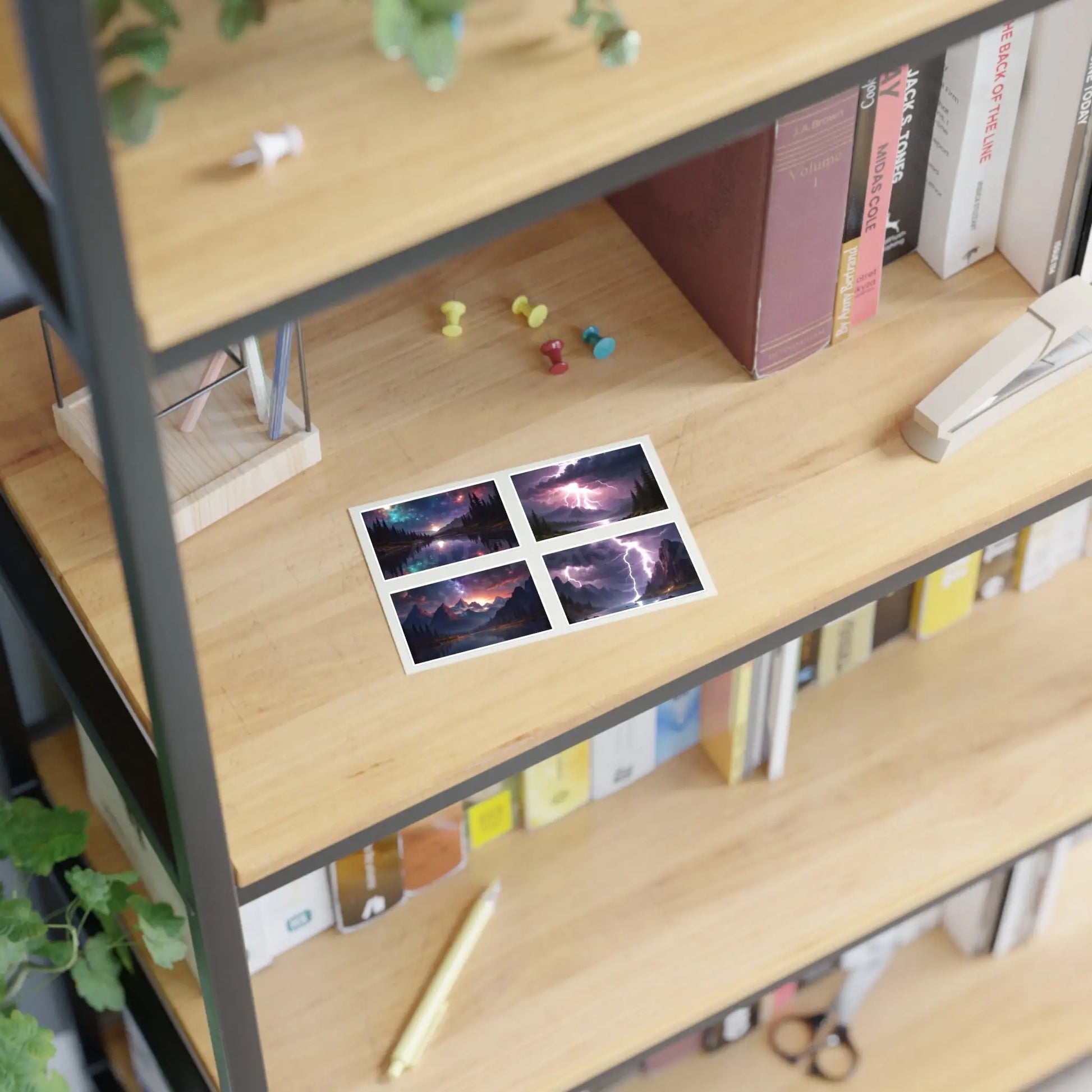 Mystical Stormy Landscape Sticker Sheets Nature Art Stickers Fantasy Wall Decor Gift for Art Lovers Scrapbooking