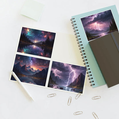 Mystical Stormy Landscape Sticker Sheets Nature Art Stickers Fantasy Wall Decor Gift for Art Lovers Scrapbooking