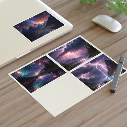 Mystical Stormy Landscape Sticker Sheets Nature Art Stickers Fantasy Wall Decor Gift for Art Lovers Scrapbooking