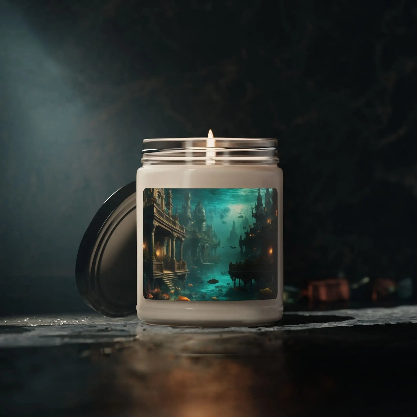 Mystical Underwater World Scented Soy Candle | Relaxing Home Decor Gift for Ocean Lovers Aromatherapy Eco-Friendly