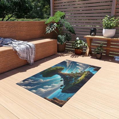 Nature-Inspired Floating Tree Trippy Outdoor Rug with Magical Tree Design Patio Decor Garden Accent Bohemian Home