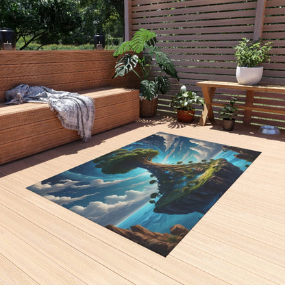 Nature-Inspired Floating Tree Trippy Outdoor Rug with Magical Tree Design Patio Decor Garden Accent Bohemian Home