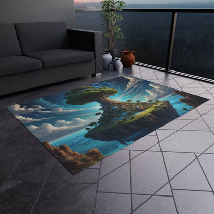 Nature-Inspired Floating Tree Trippy Outdoor Rug with Magical Tree Design Patio Decor Garden Accent Bohemian Home