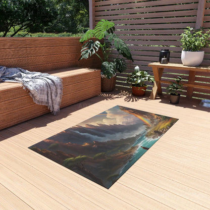 Nature-Inspired Painting Style Outdoor Rug Bohemian Decor Camping Mat Patio Carpet Garden Floor Mat Picnic Essential