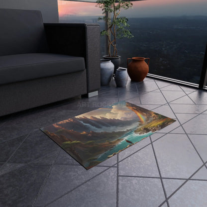 Nature-Inspired Painting Style Outdoor Rug Bohemian Decor Camping Mat Patio Carpet Garden Floor Mat Picnic Essential