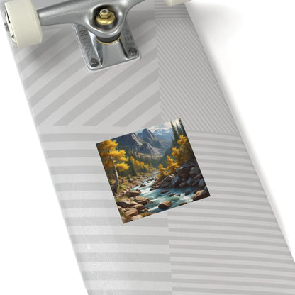 Nature-Inspired Square Stickers | Scenic River Design Nature Decor Outdoor Enthusiast Gift Hydration Tracker Fall