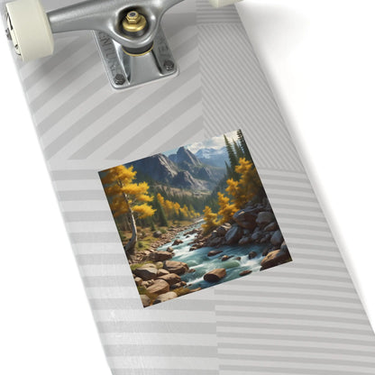 Nature-Inspired Square Stickers | Scenic River Design Nature Decor Outdoor Enthusiast Gift Hydration Tracker Fall