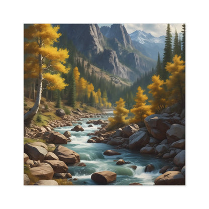 Nature-Inspired Square Stickers | Scenic River Design Nature Decor Outdoor Enthusiast Gift Hydration Tracker Fall