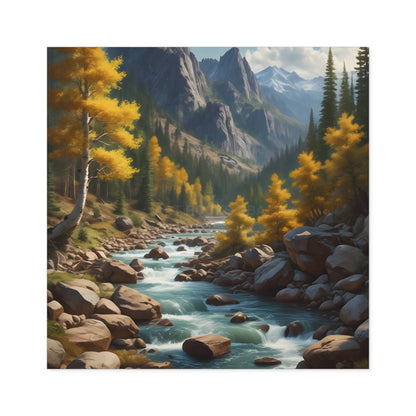 Nature-Inspired Square Stickers | Scenic River Design Nature Decor Outdoor Enthusiast Gift Hydration Tracker Fall