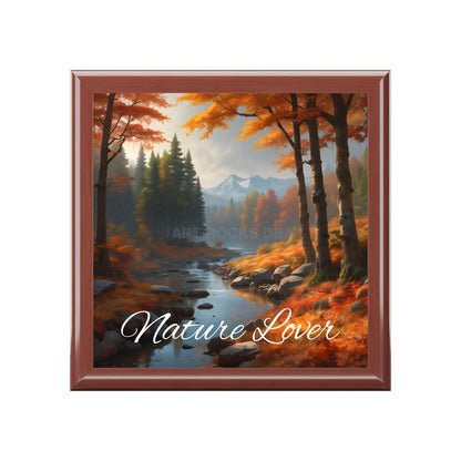 Nature Lover Jewelry Box — Autumn Forest Keepsake Box - Golden Oak / One size - Home Decor