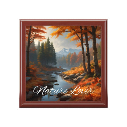 Nature Lover Jewelry Box — Autumn Forest Keepsake Box - Red Mahogany / One size - Home Decor
