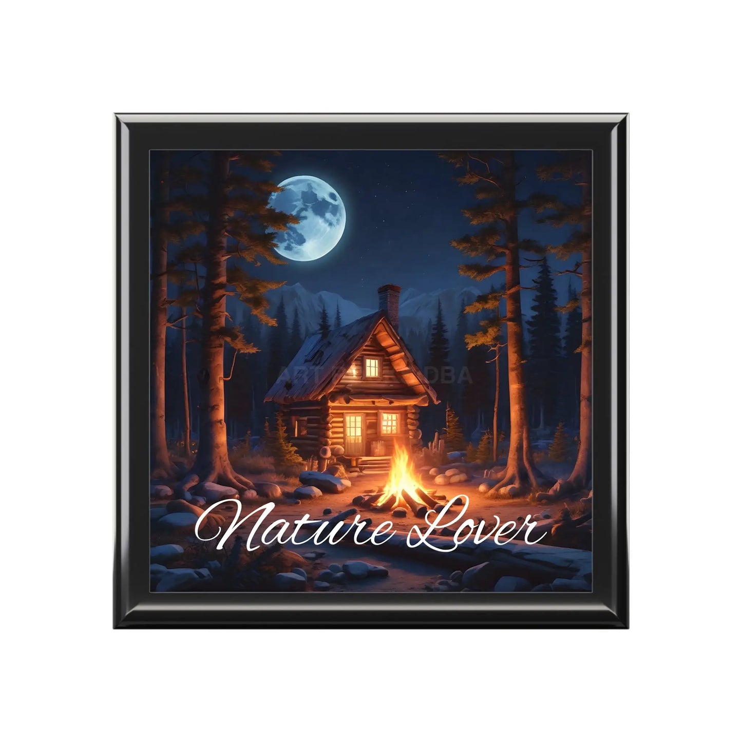 Nature Lover Jewelry Box — Cabin Moonlight Keepsake Box - Ebony Black / One size - Home Decor