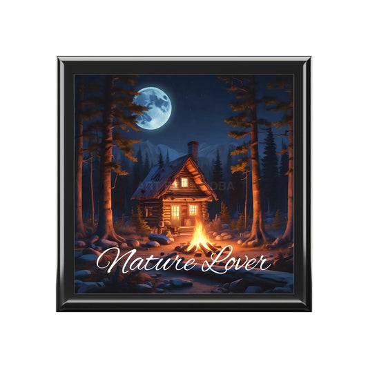 Nature Lover Jewelry Box — Cabin Moonlight Keepsake Box - Ebony Black / One size - Home Decor