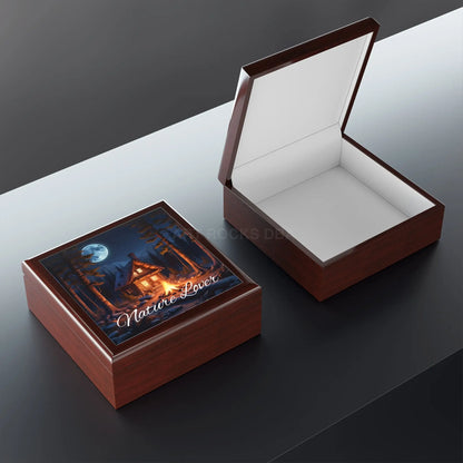 Nature Lover Jewelry Box — Cabin Moonlight Keepsake Box - Home Decor