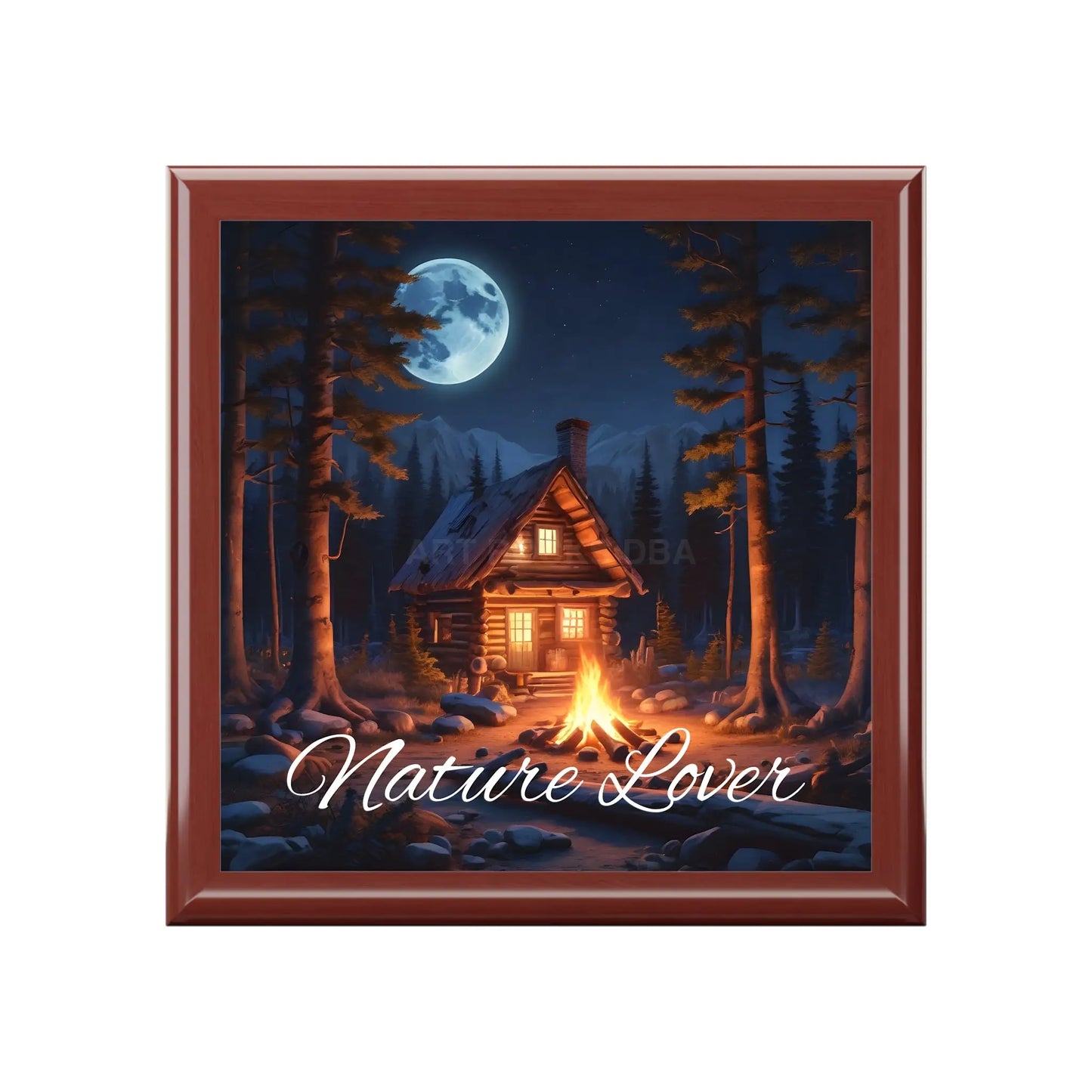 Nature Lover Jewelry Box — Cabin Moonlight Keepsake Box - Red Mahogany / One size - Home Decor