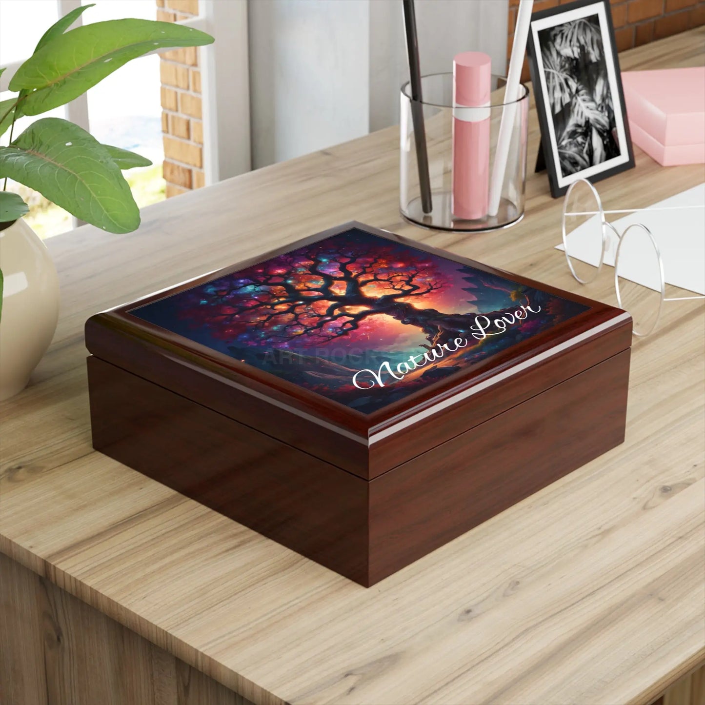 Nature Lover Jewelry Box — Colorful Tree Keepsake Box for Women Unique Gift for Mother’s Day & Earth Lovers - Home Decor