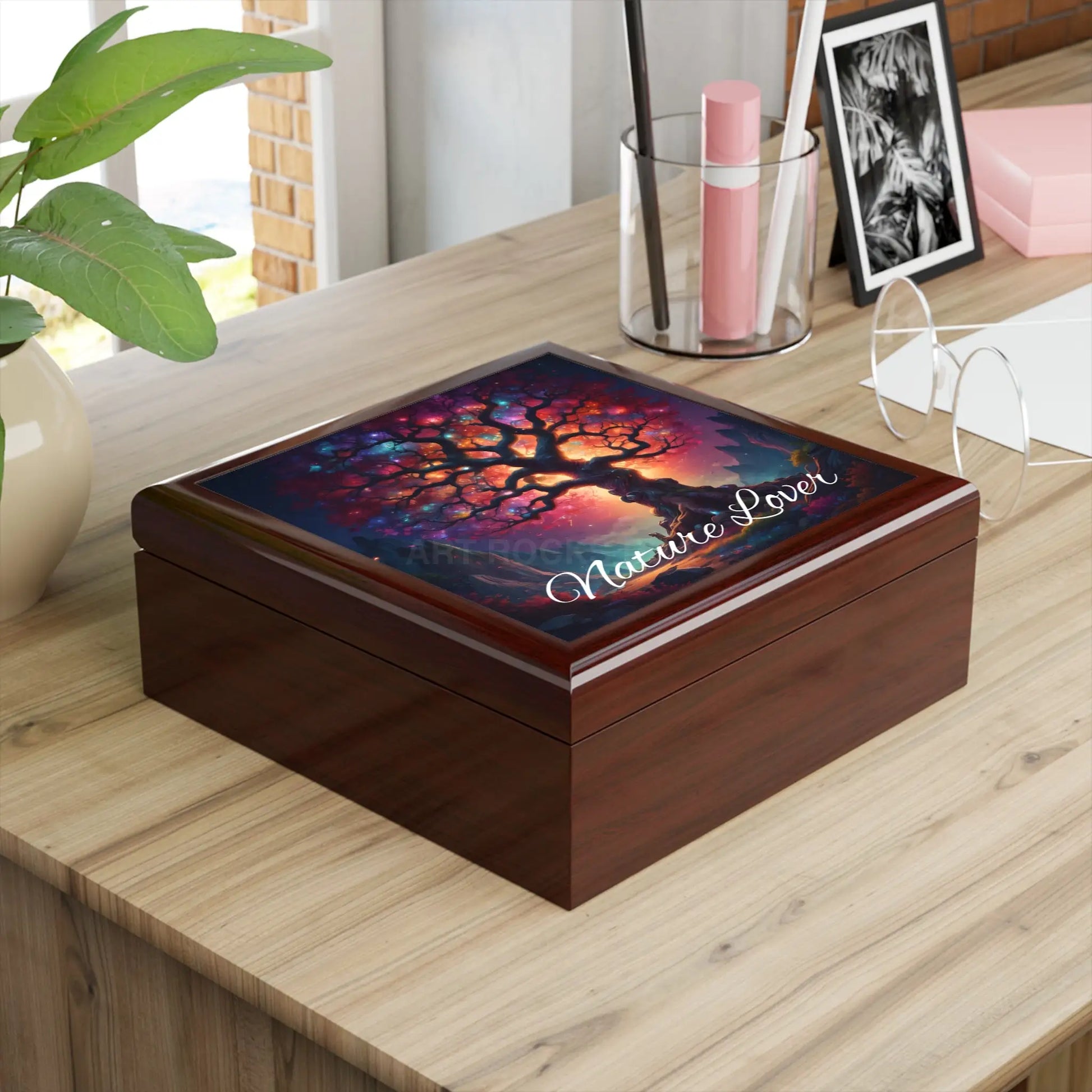 Nature Lover Jewelry Box — Colorful Tree Keepsake Box for Women Unique Gift for Mother’s Day & Earth Lovers - Home Decor