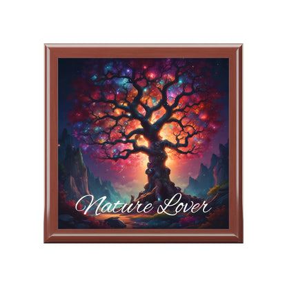 Nature Lover Jewelry Box — Colorful Tree Keepsake Box for Women Unique Gift for Mother’s Day & Earth Lovers - Golden