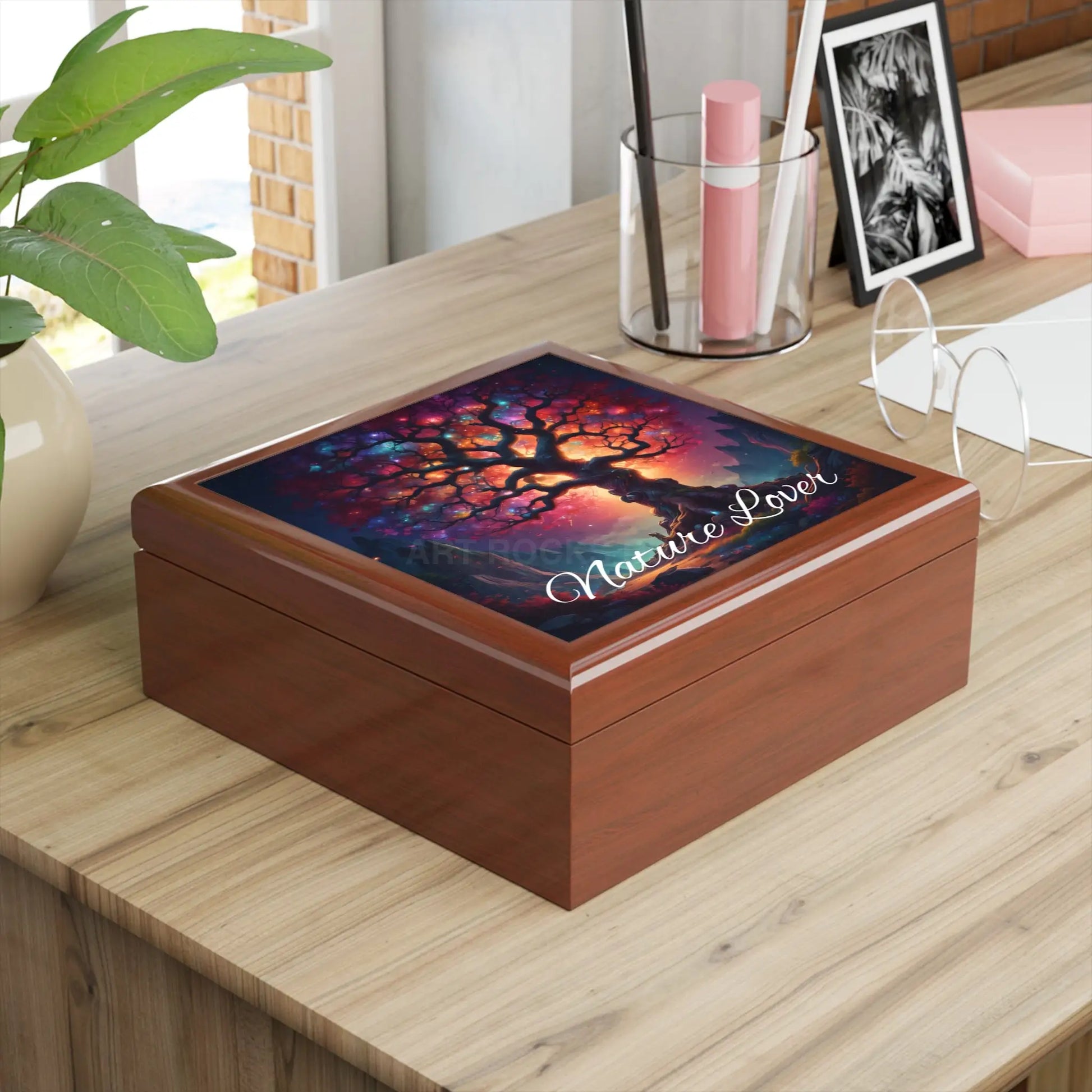 Nature Lover Jewelry Box — Colorful Tree Keepsake Box for Women Unique Gift for Mother’s Day & Earth Lovers - Home Decor