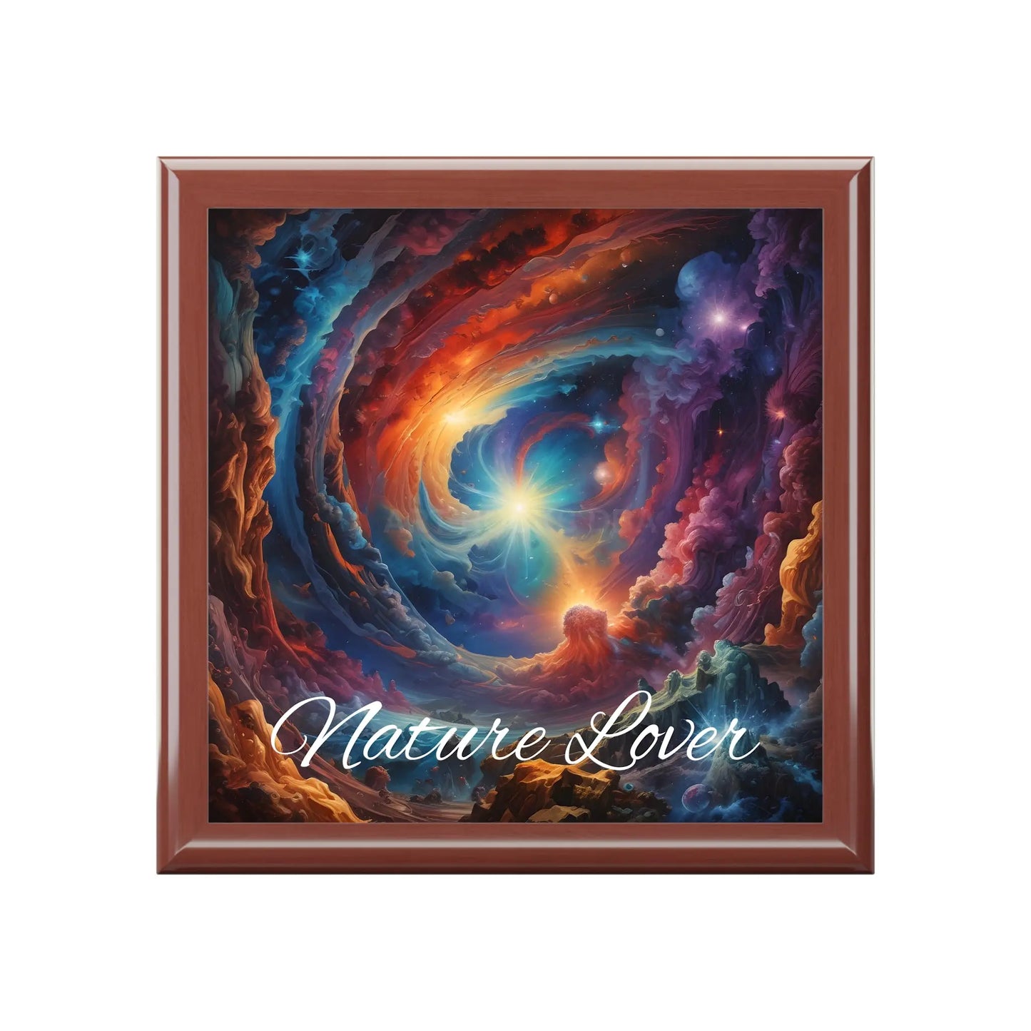 Nature Lover Jewelry Box — Cosmic Swirl Keepsake Box - Golden Oak / One size - Home Decor