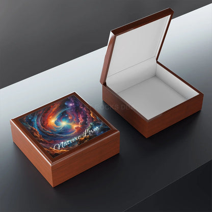 Nature Lover Jewelry Box — Cosmic Swirl Keepsake Box - Home Decor