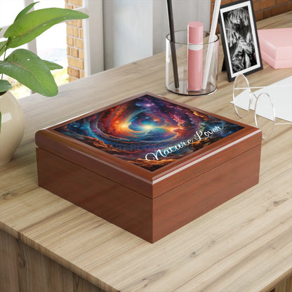 Nature Lover Jewelry Box — Cosmic Swirl Keepsake Box - Home Decor