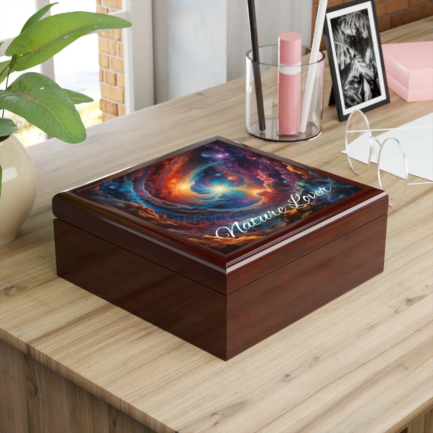 Nature Lover Jewelry Box — Cosmic Swirl Keepsake Box - Home Decor