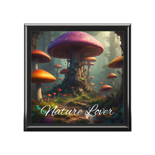 Nature Lover Jewelry Box — Enchanted Mushroom Forest Keepsake Box - Ebony Black / One size - Home Decor