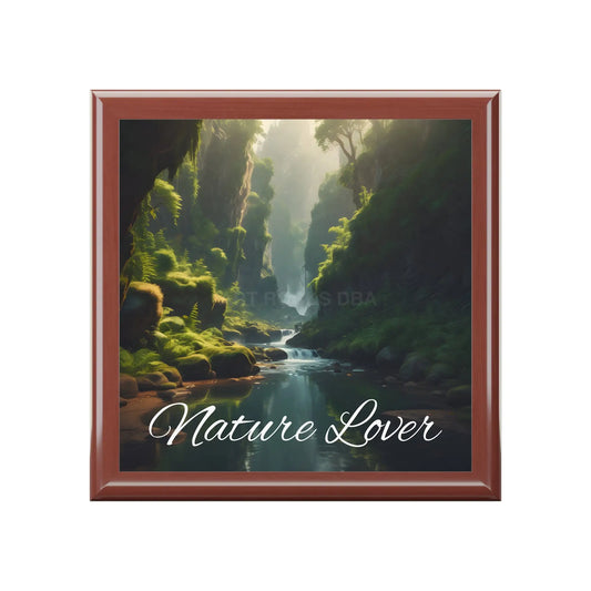 Nature Lover Jewelry Box — Fern River Keepsake Box - Golden Oak / One size - Home Decor