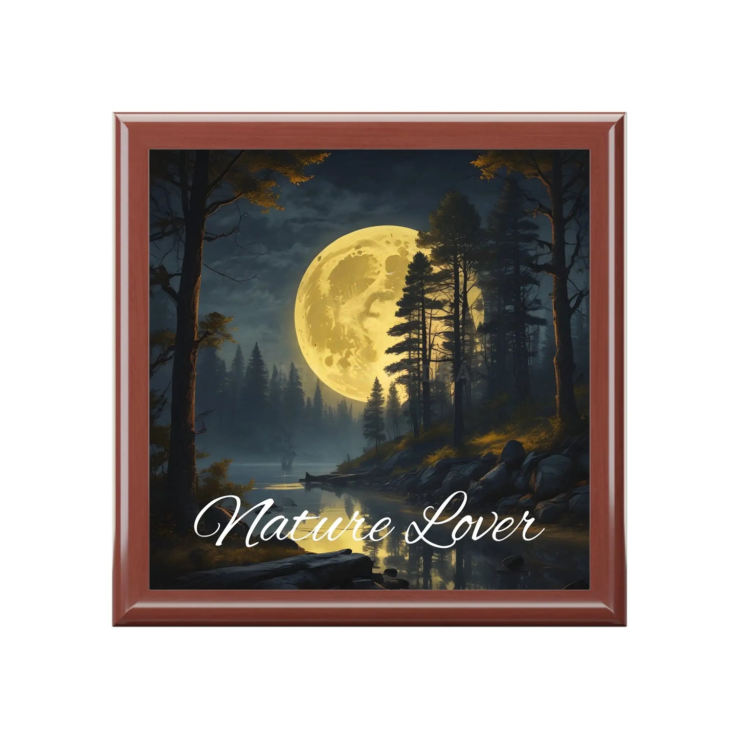Nature Lover Jewelry Box — Moonlit Forest Keepsake Box - Golden Oak / One size - Home Decor