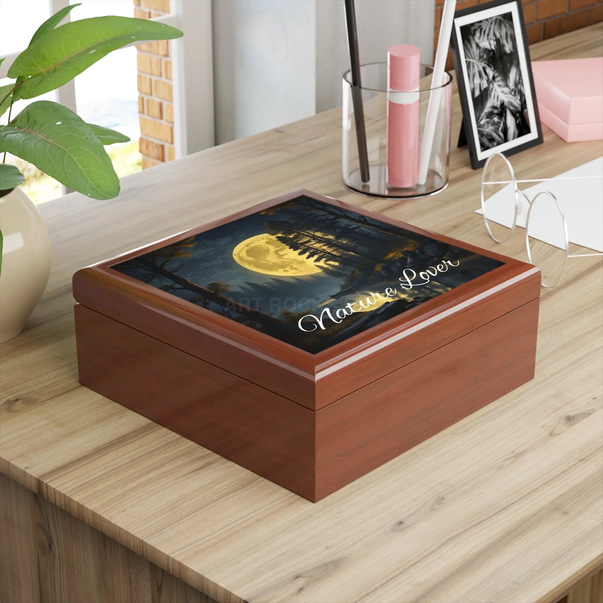 Nature Lover Jewelry Box — Moonlit Forest Keepsake Box - Home Decor