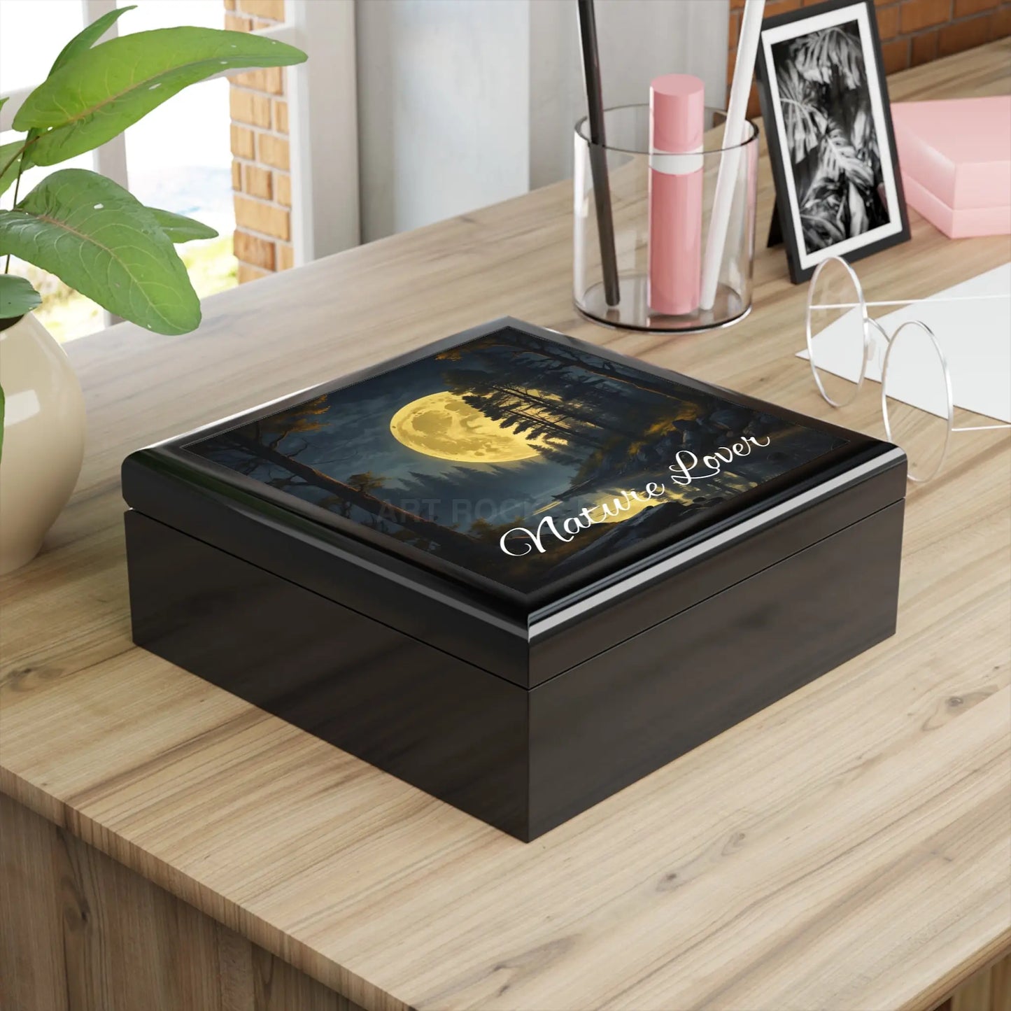 Nature Lover Jewelry Box — Moonlit Forest Keepsake Box - Home Decor