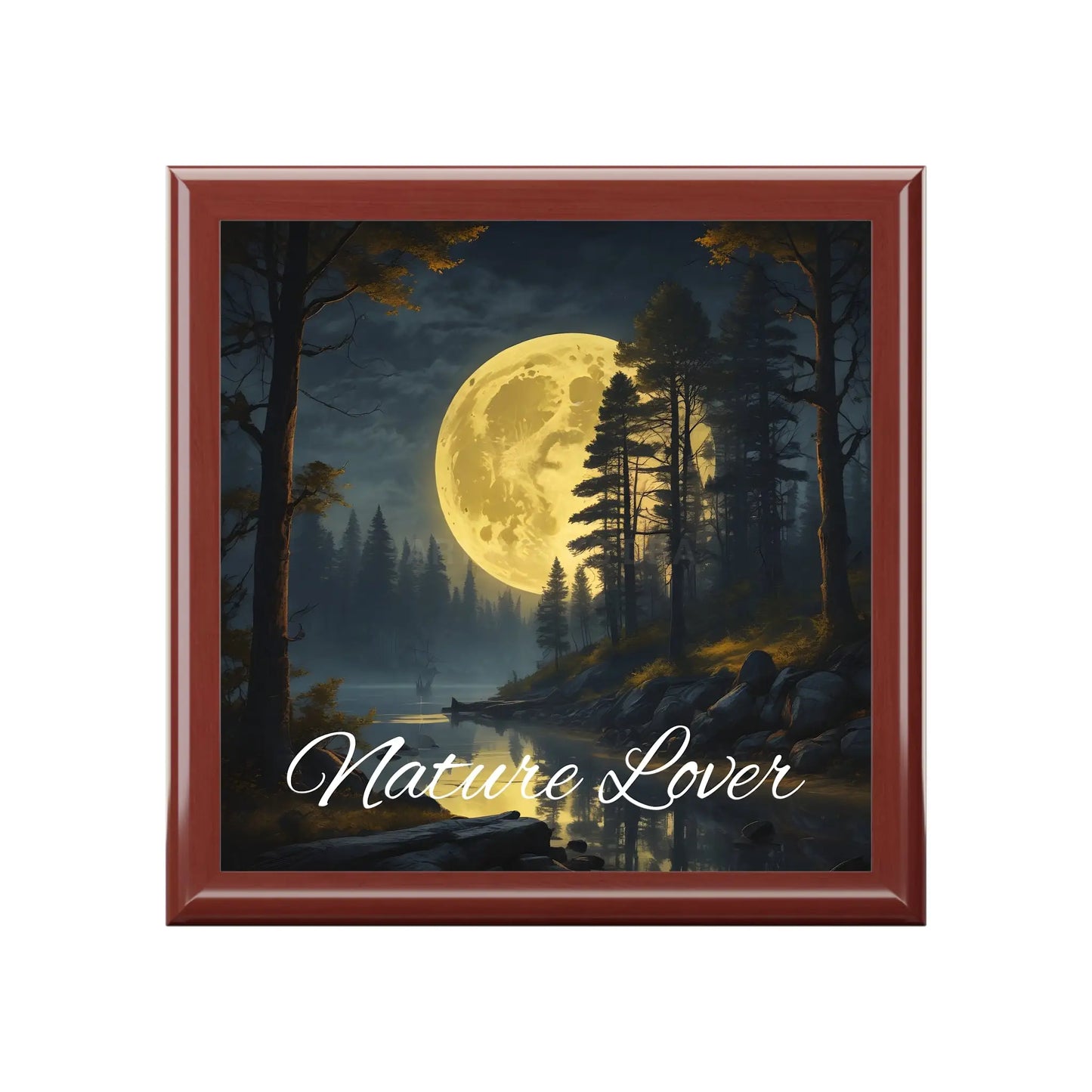 Nature Lover Jewelry Box — Moonlit Forest Keepsake Box - Red Mahogany / One size - Home Decor