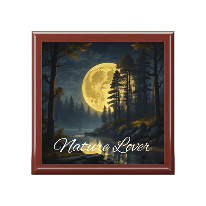 Nature Lover Jewelry Box — Moonlit Forest Keepsake Box - Red Mahogany / One size - Home Decor