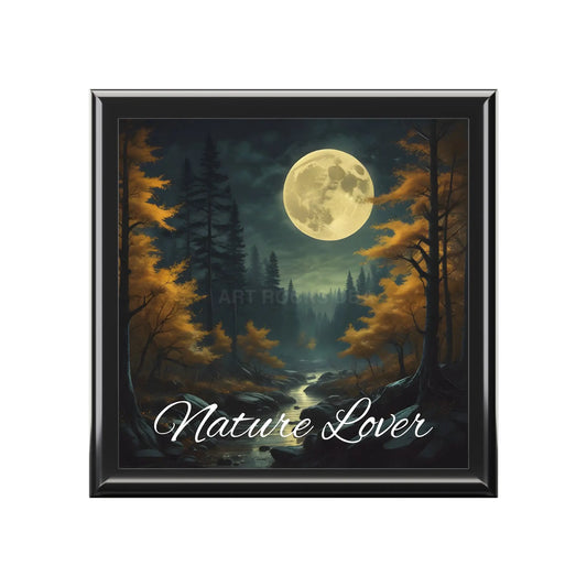 Nature Lover Jewelry Box — Moonlit Forest Wood Keepsake Box - Ebony Black / One size - Home Decor