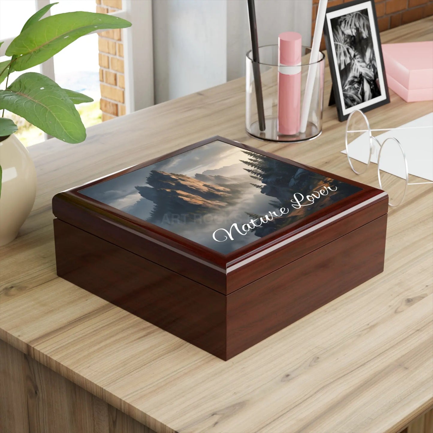 Nature Lover Jewelry Box — Morning Mountaintop Keepsake Box - Home Decor