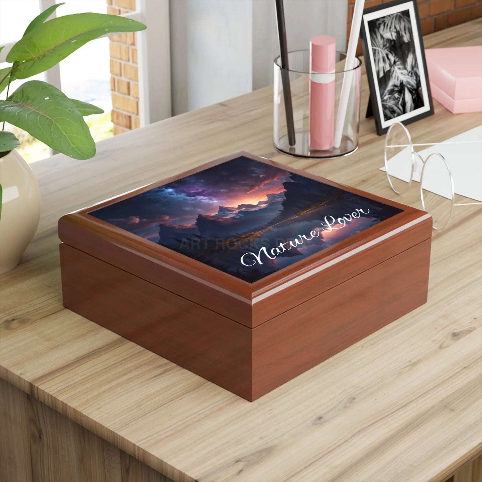 Nature Lover Jewelry Box — Scenic Mountain Lake Jewelry Organizer - Home Decor