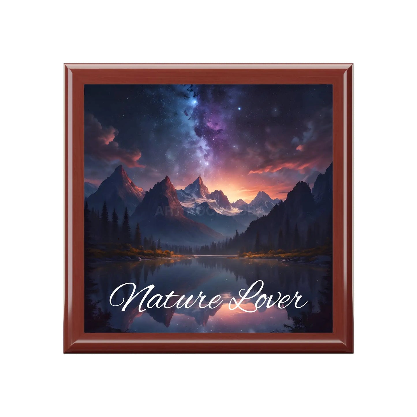 Nature Lover Jewelry Box — Scenic Mountain Lake Jewelry Organizer - Red Mahogany / One size - Home Decor