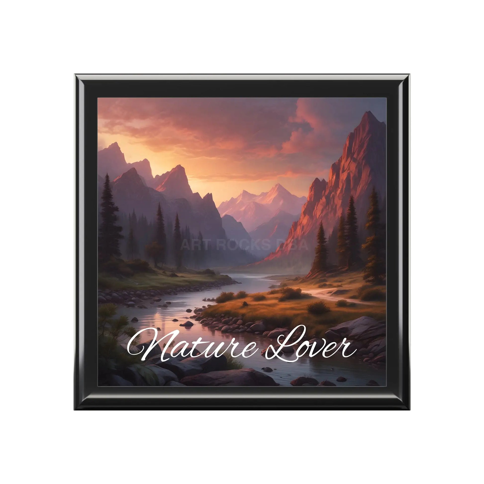 Nature Lover Jewelry Box — Scenic Mountain River Keepsake Box - Ebony Black / One size - Home Decor