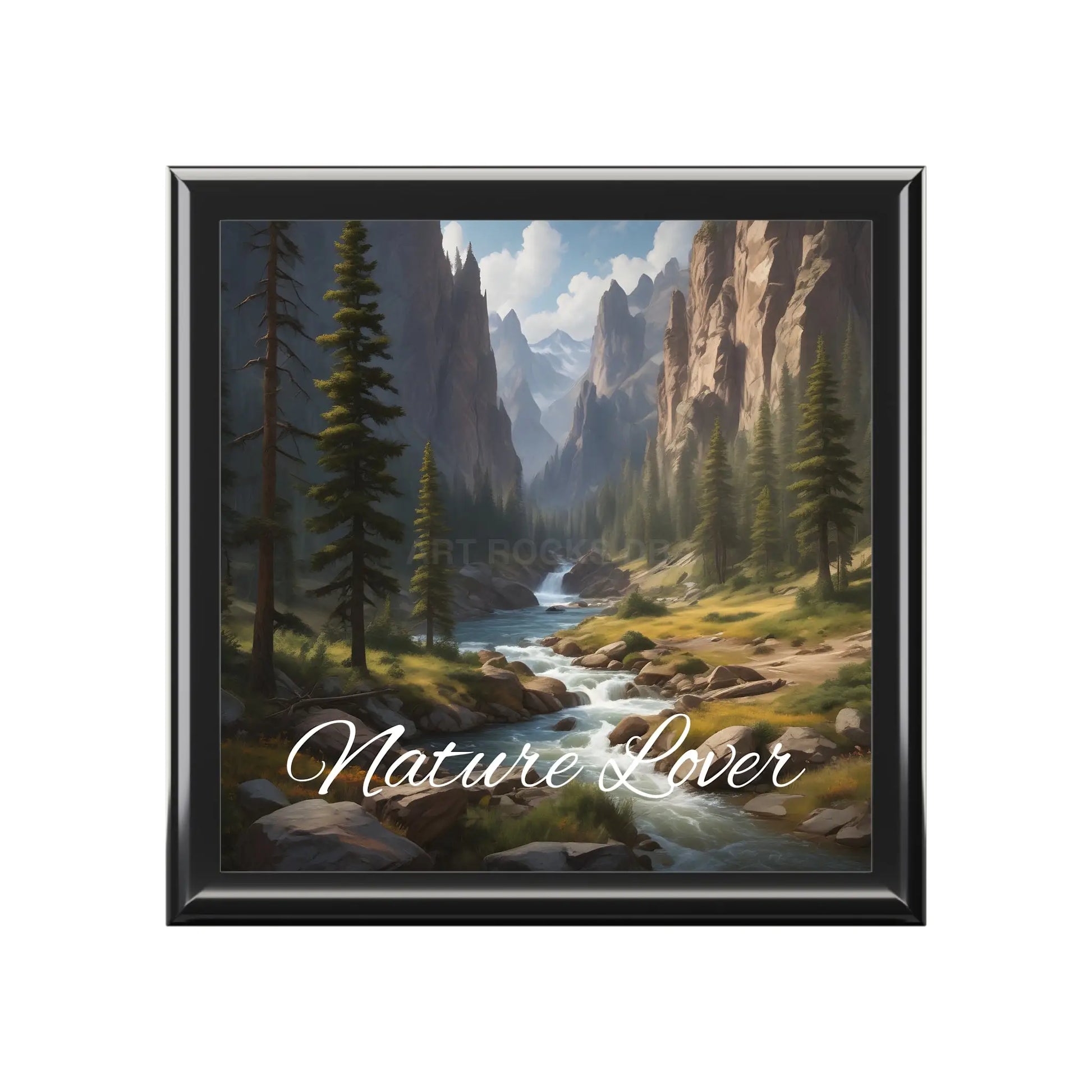 Nature Lover Jewelry Box — Scenic Mountain River Keepsake Box - Ebony Black / One size - Home Decor