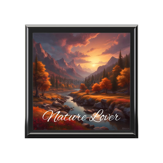 Nature Lover Jewelry Box — Scenic Sunset Landscape Trinket Box - Ebony Black / One size - Home Decor