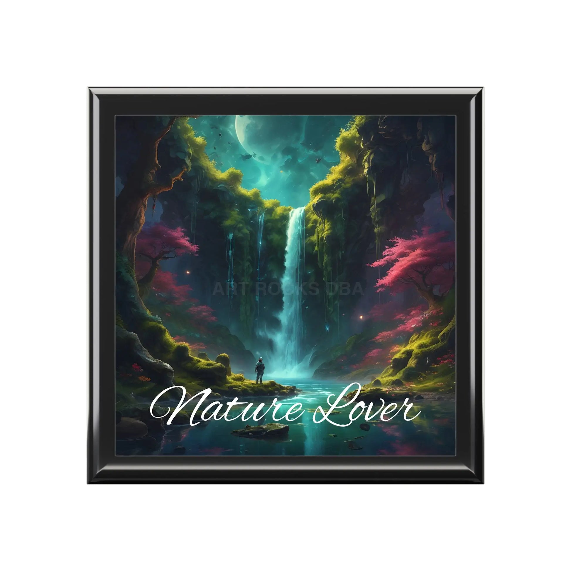 Nature Lover Jewelry Box — Scenic Waterfall Keepsake Box - Ebony Black / One size - Home Decor