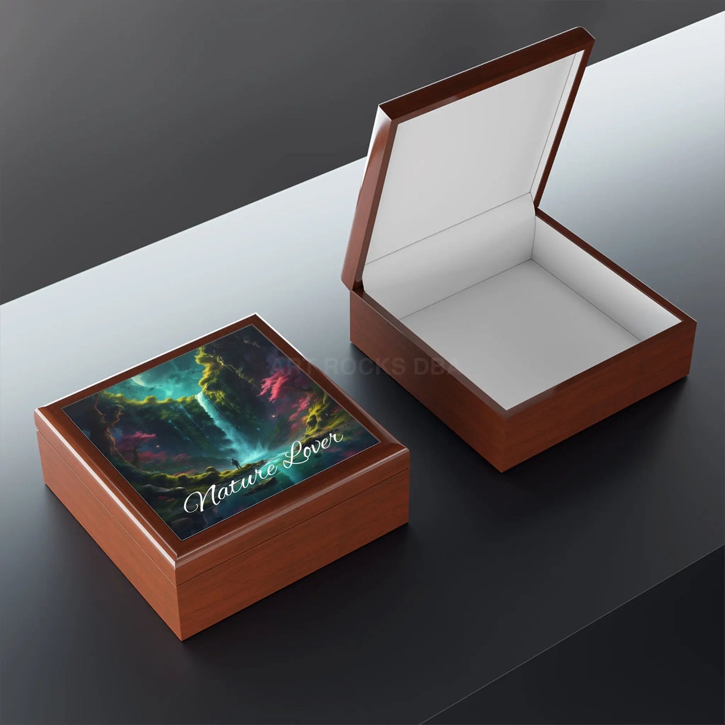 Nature Lover Jewelry Box — Scenic Waterfall Keepsake Box - Home Decor