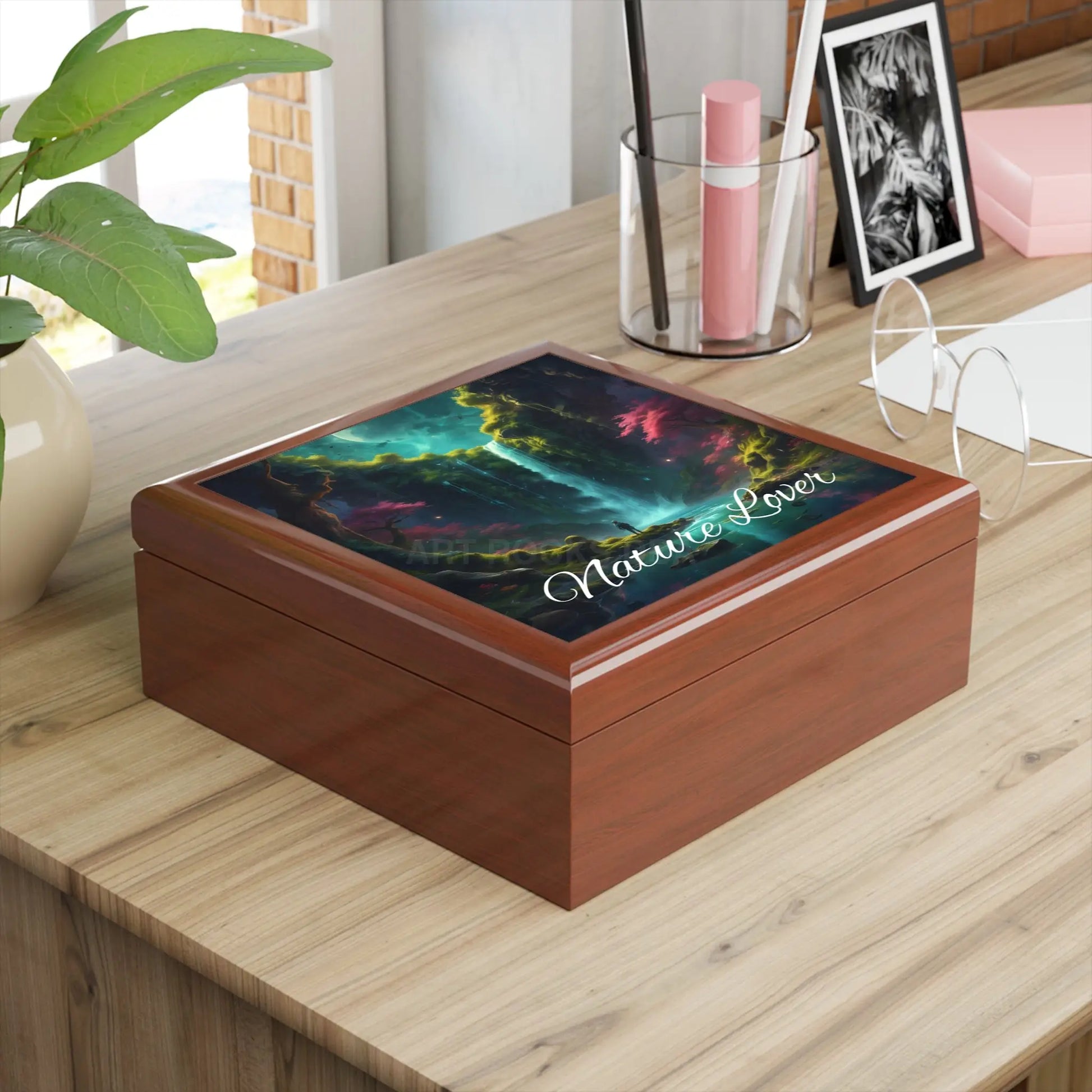 Nature Lover Jewelry Box — Scenic Waterfall Keepsake Box - Home Decor