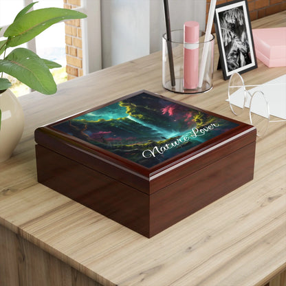 Nature Lover Jewelry Box — Scenic Waterfall Keepsake Box - Home Decor