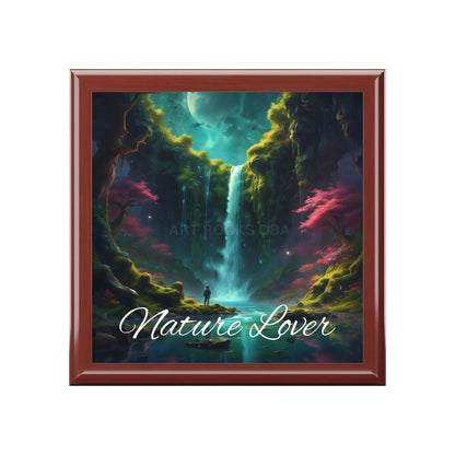 Nature Lover Jewelry Box — Scenic Waterfall Keepsake Box - Red Mahogany / One size - Home Decor