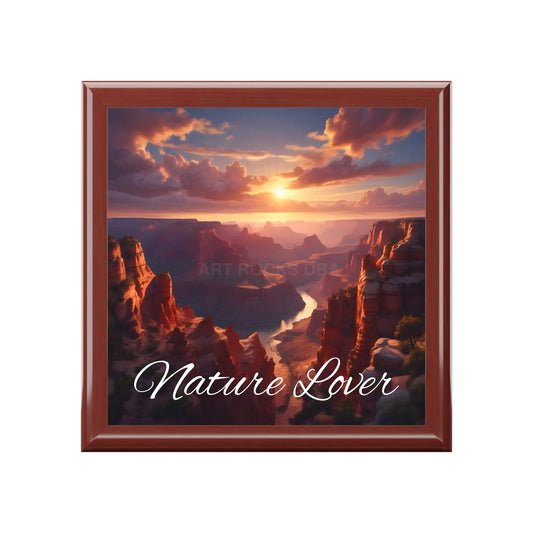 Nature Lover Jewelry Box — Sunset Canyon Keepsake Box - Red Mahogany / One size - Home Decor